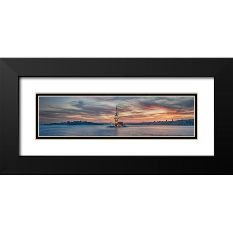 Maiden Tower Black Modern Wood Framed Art Print with Double Matting by Hoxha, Rilind