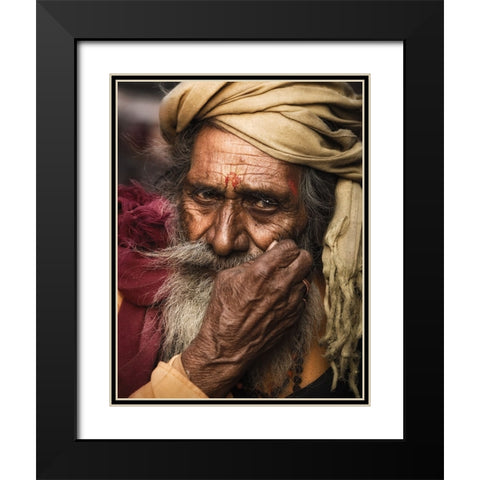 Red And Yellow Black Modern Wood Framed Art Print with Double Matting by Jonas, Nadav