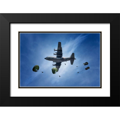 Drop Zone Black Modern Wood Framed Art Print with Double Matting by Juniawan, Rooswandy