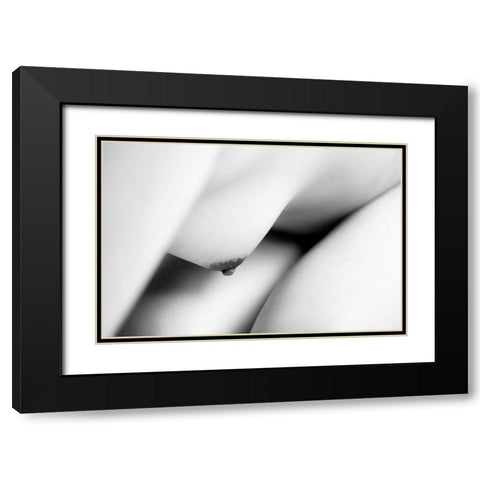 The Body Black Modern Wood Framed Art Print with Double Matting by De Waal, Marco