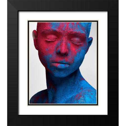 Colored Ecstasy Black Modern Wood Framed Art Print with Double Matting by Malikov, Alex
