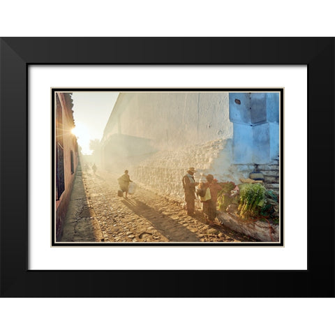 Morning In City Chichicastenango, Guatemala Black Modern Wood Framed Art Print with Double Matting by Froyda, Martin