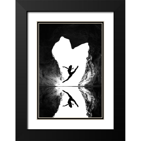 A beating heart Black Modern Wood Framed Art Print with Double Matting by Amer, Eyal