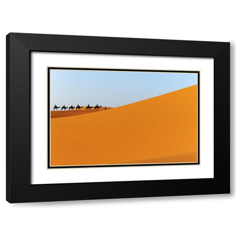 Caravan Black Modern Wood Framed Art Print with Double Matting by Mei, Massimo