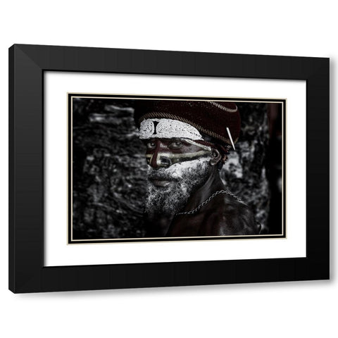 At The Mt Hagen Sing Sing Festival-V - Papua New Guinea Black Modern Wood Framed Art Print with Double Matting by Inazio Kuesta, Joxe