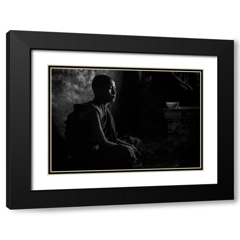 Novice In The Dark Black Modern Wood Framed Art Print with Double Matting by Tagliarino, Marco