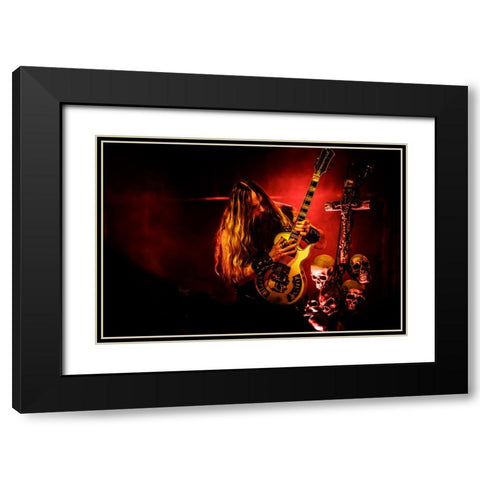 Stronger Than Death Black Modern Wood Framed Art Print with Double Matting by Piechowski, Oskar