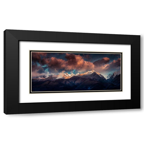 Ge Nie Snow Mountaina??A??Ei?Cnaae??A?? Black Modern Wood Framed Art Print with Double Matting by Qiye