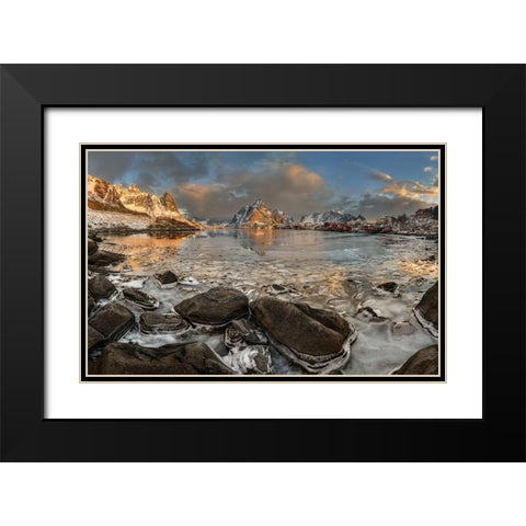 Frozen Reine Black Modern Wood Framed Art Print with Double Matting by Smid Master, Jan