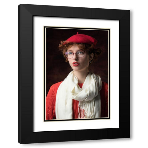 Six Shades Of Red Black Modern Wood Framed Art Print with Double Matting by Slotboom, Jan