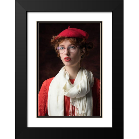 Six Shades Of Red Black Modern Wood Framed Art Print with Double Matting by Slotboom, Jan