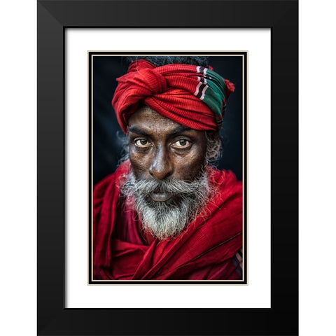 Portrait Black Modern Wood Framed Art Print with Double Matting by Huang, Richard