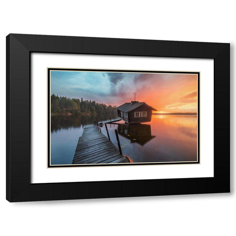 The Inclined Sauna Black Modern Wood Framed Art Print with Double Matting by Beresford Harris, Richard