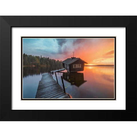 The Inclined Sauna Black Modern Wood Framed Art Print with Double Matting by Beresford Harris, Richard