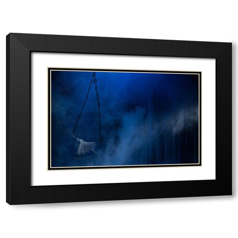 Pendulum Black Modern Wood Framed Art Print with Double Matting by Van Den, Peet