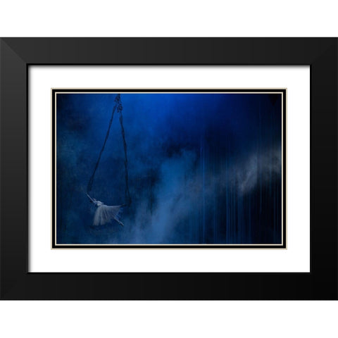 Pendulum Black Modern Wood Framed Art Print with Double Matting by Van Den, Peet