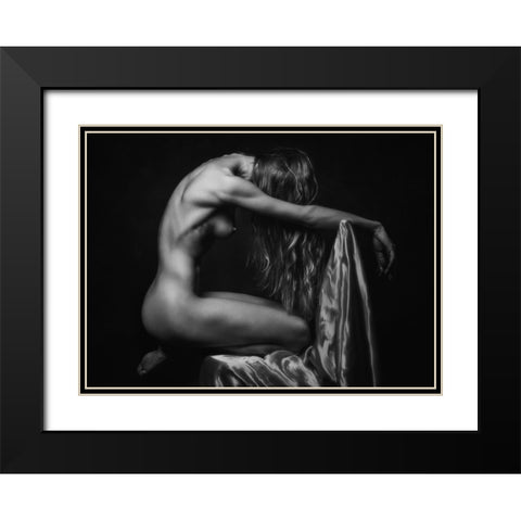 Svetlana Black Modern Wood Framed Art Print with Double Matting by Rise, Zachar