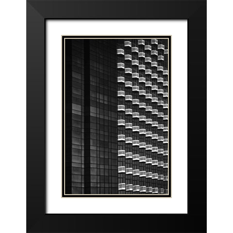 Balconies On Wilshire Boulevard Black Modern Wood Framed Art Print with Double Matting by Labagnara, Roxana