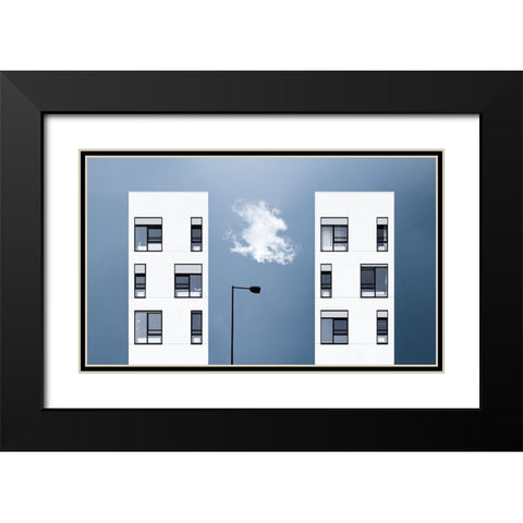 My Little Cloud Black Modern Wood Framed Art Print with Double Matting by Schuster, Inge