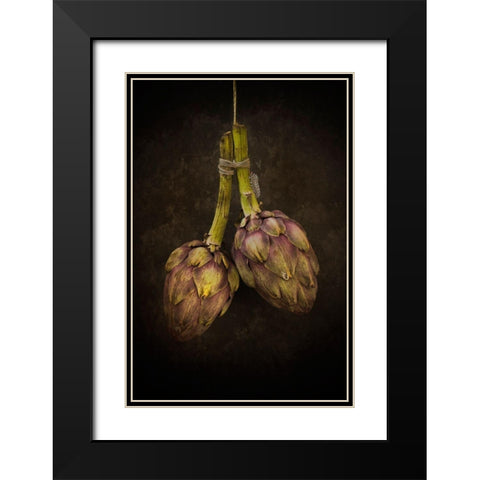 Artichoke Black Modern Wood Framed Art Print with Double Matting by Van Zaane, Alida
