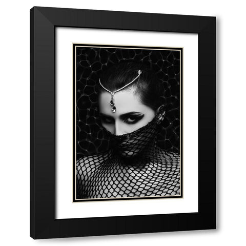 The Darkness In Her Veins Black Modern Wood Framed Art Print with Double Matting by Bolgov, Ruslan