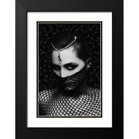 The Darkness In Her Veins Black Modern Wood Framed Art Print with Double Matting by Bolgov, Ruslan