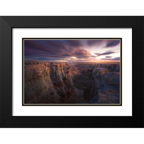 Above And Beyond Black Modern Wood Framed Art Print with Double Matting by Moore, Chris