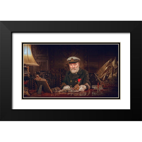 Capitan Of Qtitanicq Black Modern Wood Framed Art Print with Double Matting by Rekhov, Sergej