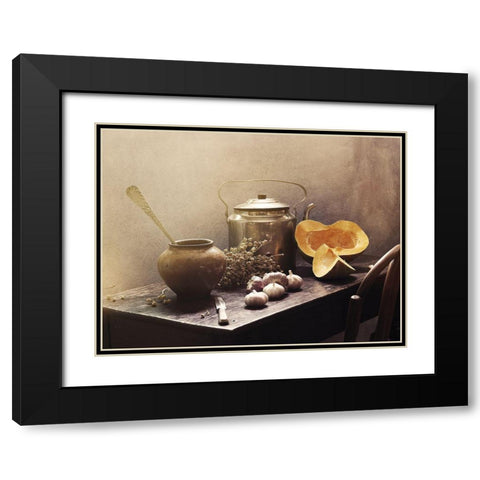 Still Life With Pumpkins#15C Black Modern Wood Framed Art Print with Double Matting by Ustinagreen
