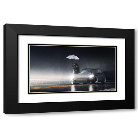 Ill Kiss Your Lips Again Black Modern Wood Framed Art Print with Double Matting by F, Terry