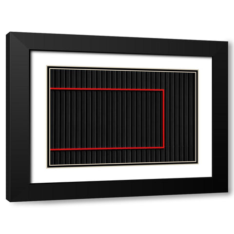 Red Over Black Black Modern Wood Framed Art Print with Double Matting by Hawerkamp, Hans-Wolfgang