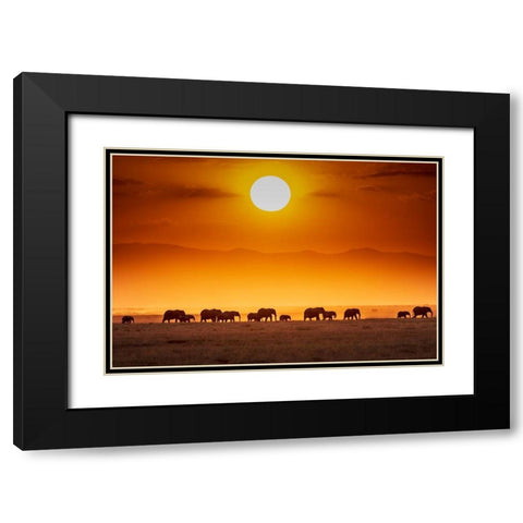 Sunrise Parade Black Modern Wood Framed Art Print with Double Matting by C. Sink, Jeffrey