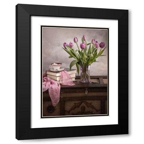 Comfy Black Modern Wood Framed Art Print with Double Matting by Jacobs, Lydia