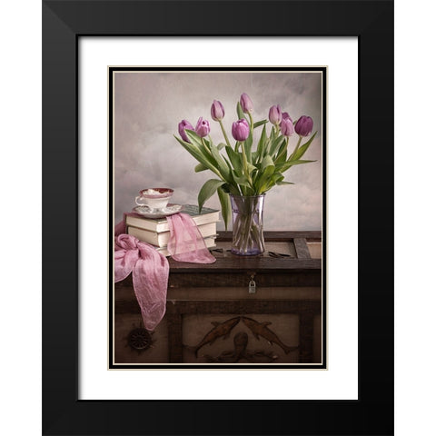 Comfy Black Modern Wood Framed Art Print with Double Matting by Jacobs, Lydia