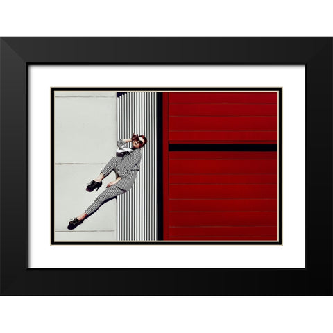 Climbing High Fashion Black Modern Wood Framed Art Print with Double Matting by Bolgov, Ruslan