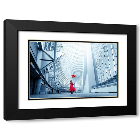 A Day Trip Black Modern Wood Framed Art Print with Double Matting by Silkandfire