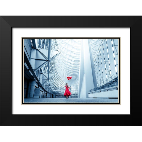 A Day Trip Black Modern Wood Framed Art Print with Double Matting by Silkandfire