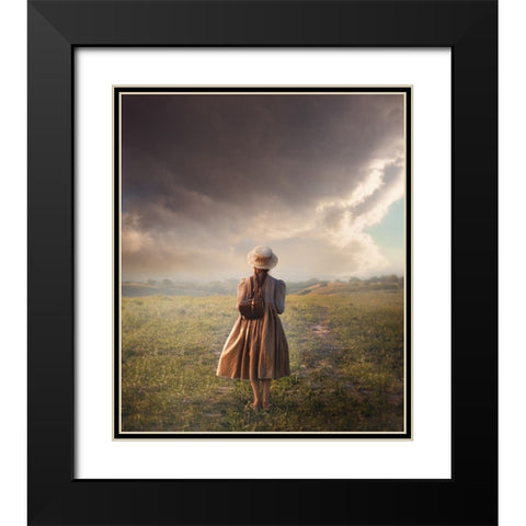 Untitled Black Modern Wood Framed Art Print with Double Matting by Melik-Nubarova, Svetlana