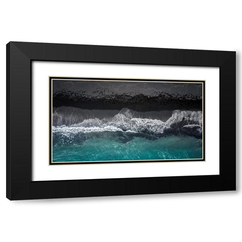 Black Beach Black Modern Wood Framed Art Print with Double Matting by Hennen, Marcus