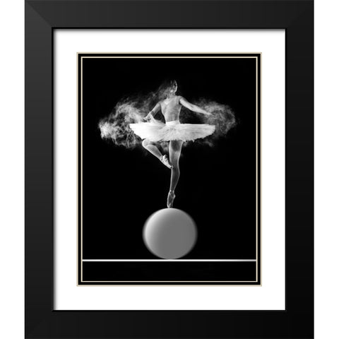 Spin With Ball Black Modern Wood Framed Art Print with Double Matting by Bunjamin, Antonyus