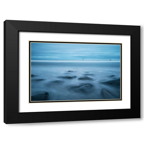 The Blue Hour At Rialto Beach Black Modern Wood Framed Art Print with Double Matting by Jacobs, Lydia