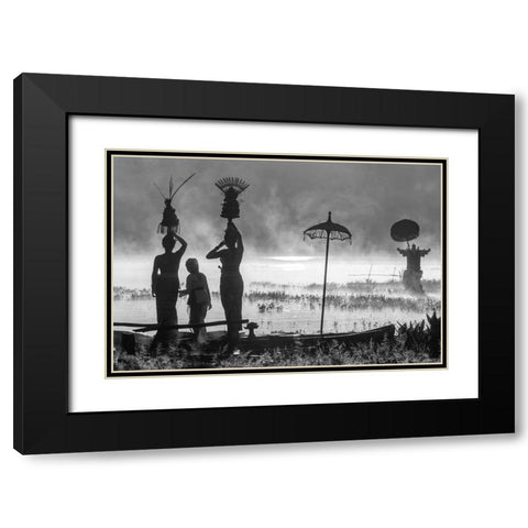 Devotion Black Modern Wood Framed Art Print with Double Matting by Van Der, Anges