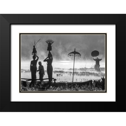 Devotion Black Modern Wood Framed Art Print with Double Matting by Van Der, Anges