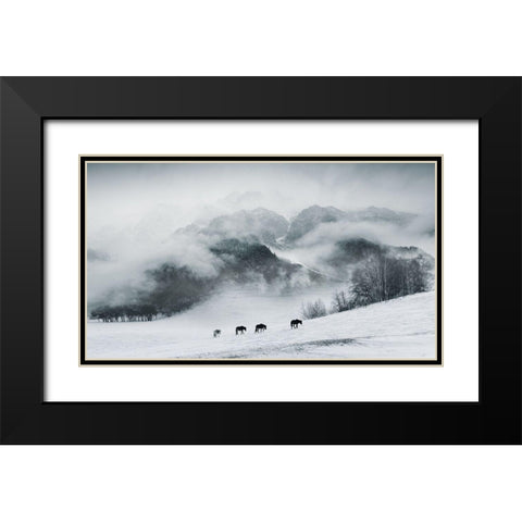 The Hard Way Black Modern Wood Framed Art Print with Double Matting by Z, Bingo