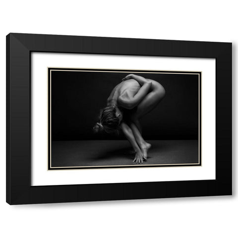 Bodyscape Black Modern Wood Framed Art Print with Double Matting by Belovodchenko, Anton