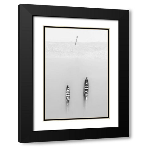 Morning Exercises Black Modern Wood Framed Art Print with Double Matting by Chengzhou, Zhou