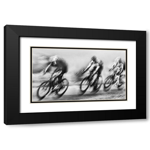 Pursuit Black Modern Wood Framed Art Print with Double Matting by Urlings, Lou