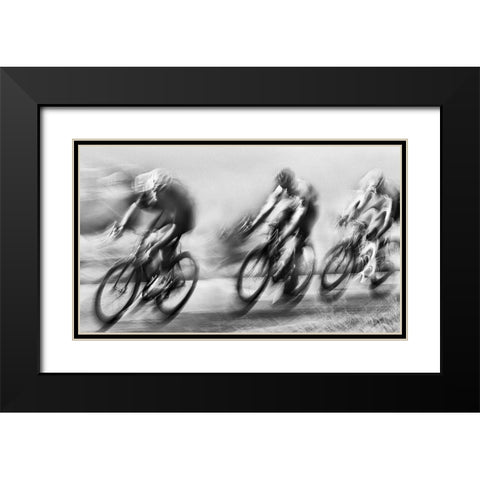 Pursuit Black Modern Wood Framed Art Print with Double Matting by Urlings, Lou