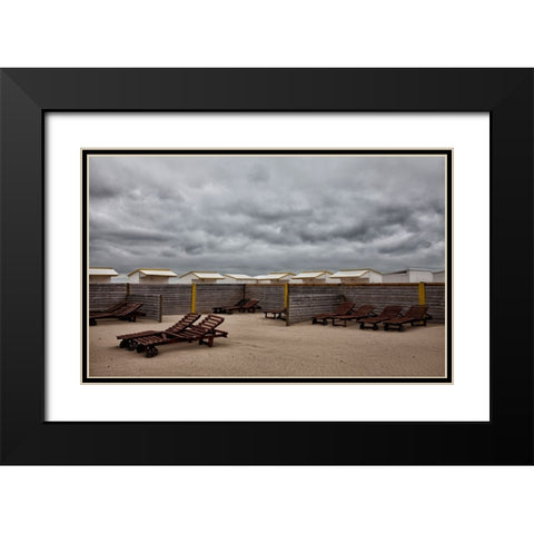 Waiting For The Sun Black Modern Wood Framed Art Print with Double Matting by Depaepe, Yvette