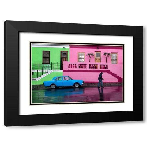 No. 75 Black Modern Wood Framed Art Print with Double Matting by stephanusjs